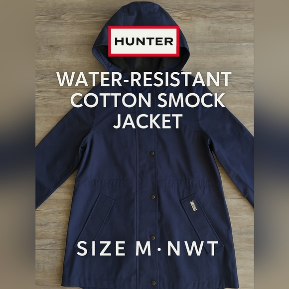 Hunter Jackets & Blazers - Hunter Navy Water-Resistant Cotton Smock Jacket 🌧️ Size M NWT
